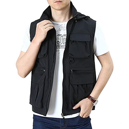 YDSH Herren Outdoor Ärmellos Weste Freizeit Jagd Trekking Wander Angler Camping Safari Weste mit vielen praktischen Taschen, Atmungsaktiv, Sonnenschutz Cover