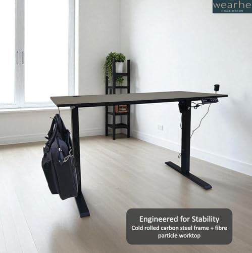 Image of Height Adjustable Standing Table with Electrical Lifting | Ergonomic Design | Digital Display - Preset Memory Control | (WHITE1200 x 600 Top, 705-1150 Height)