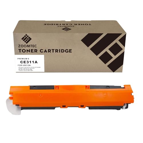 ZOOMTEC Recambio para 126A CE311A Cartucho de Tóner de Compatible con Impresora HP Colour LaserJet Pro CP1025 CP1025NW CP1020 LaserJet Pro 100 Color MFP M175 M175A M175NW M275 TopShot M275 (1x Cian)