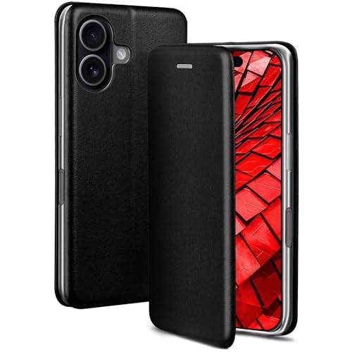 Étui de protection iPhone 17 ONEFLOW en cuir synthétique noir avec porte-cartes et support