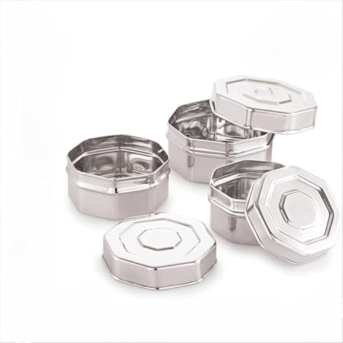 Image of Tosaa steel Square Storage Container - Secure, Modern Design for Multi-Purpose Storage at Home or Work, Ideal for Dry Food, Spices, or Snacks, pack of - 3
