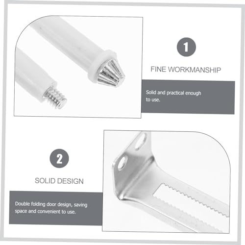 Outanaya 2 pares kit de herrajes para puerta plegable con pivotes superiores para puertas dobles, instalación fácil, previene hundimiento, para clósets y almacenamiento miniatura 3