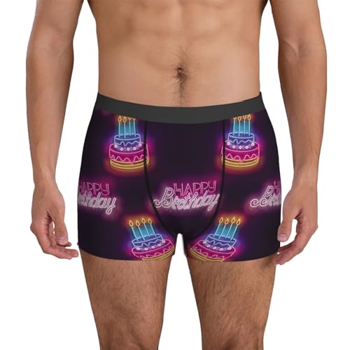 Mens Underwear - Boxers for Men, Light Bulb happy birthday Boxer Briefs for Men Pack, Mens Boxer Briefs
