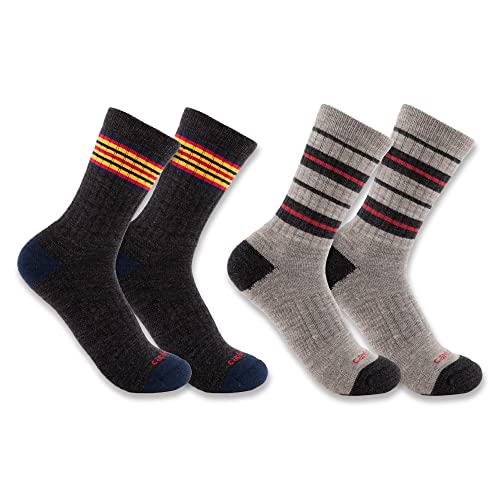 Carhartt Men's Midweight Stripe Crew Sock 2 Pack