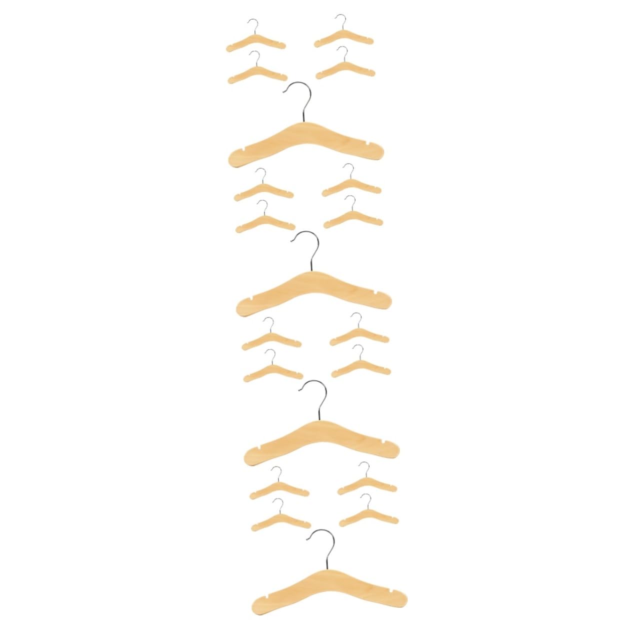 MUCKLILY 4sets Wooden Hangers for Clothes Non Slip Hangers and Smooth Finish for Clothing for Nursery Organization 5pcs*4