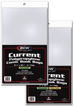 200 BCW RESEALABLE Current Comic Bags & Backer Boards