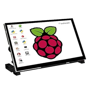 Raspberry Pi 4 touchscreen, WIMAXIT 7 inch draagbare Raspberry Pi IPS-scherm 1024X600IPS met gehard glas HDMI USB C…