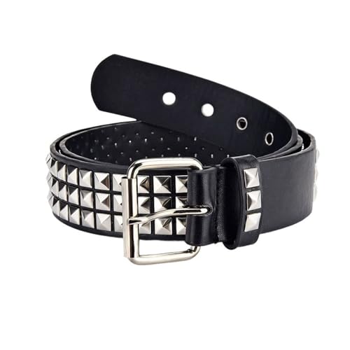 Lu's Chic Women's Metal Belt Buckle Adjustable Studded Metal Buckle Riding Steampunk Halloween Ratchet Belt