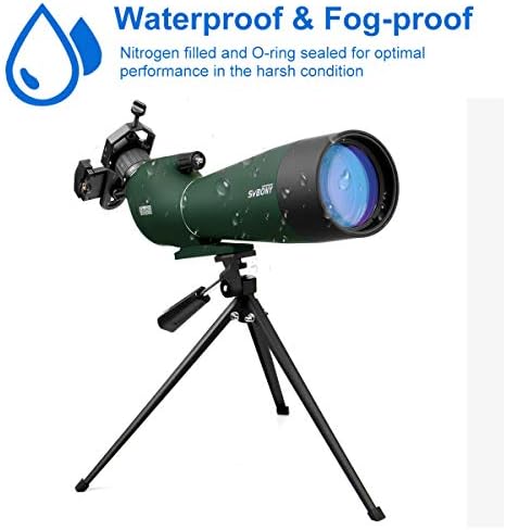 Svbony SV28 Spotting Scope with Tripod Phone Adapter 25-75X70, HD Zoom BAK4 Prism MC Optics Lens Angled Spotting Scopes for Target Shooting, Bird Watching, Wildlife