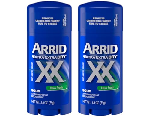 Arrid Extra Extra Dry XX Solid Antiperspirant Deodorant, Ultra Fresh, 2.6 oz (Pack of 2)