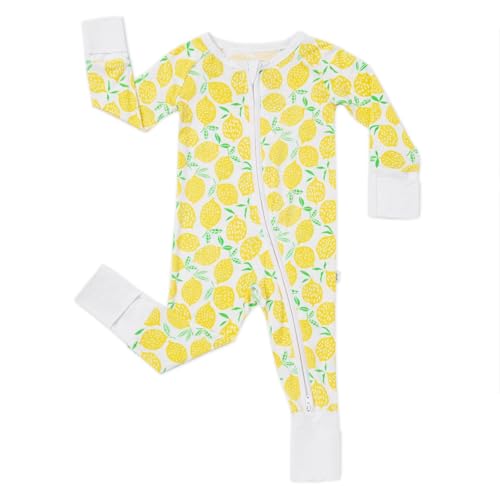 Little Sleepies Zippy Baby & Toddler Pajamas - Bamboo Viscose Sleeper for Boys and Girls, Newborn Sleeper w/ 2-Way Zipper w/Mitten Cuffs, Made From Viscose from Bamboo, Lemons, 6-12 Months