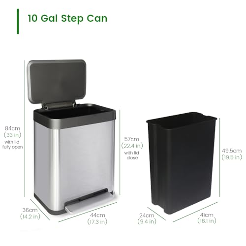 Caneca de basura rectangular de 30 litros plateada miniatura 4