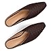 LUXMUWA Brown Woven Mules for Women Slip on Square Toe Slides Ladies Trendy Wedge Heels 2026 Size 11.5