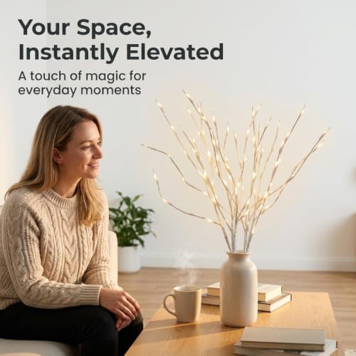 Image of 2 Pack LED Lighted Branches Battery Operated Branch Lights Vase Filler