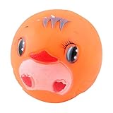 Peso: 23g Ruilogod Patrón de pato PET PET DOY Y Yorkie jugando chirriante Juguete Naranja