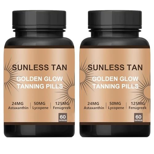Carotenoid Tanning Blend for a Natural Glow - Tan Pills for Men and Women, Sunless Tanning Supplement, 2 pcs