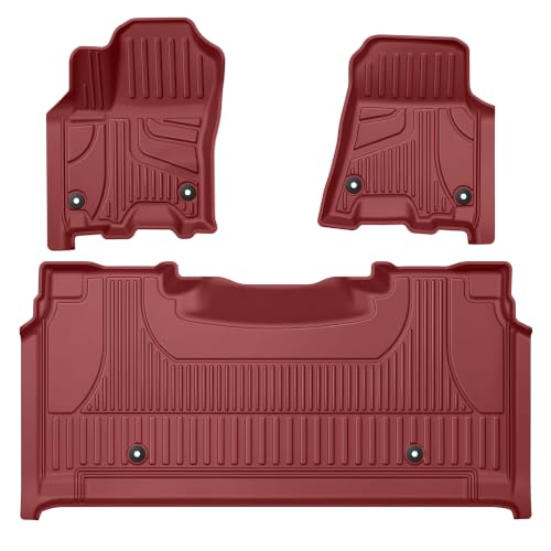 Image of Floor Mats Fit for Dodge Ram 1500 /1500 RHO Crew Cab 2025 2026, Red