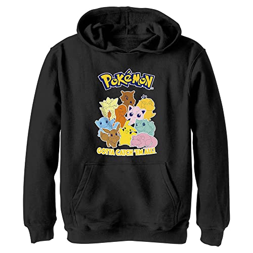Pokemon Sudadera con capucha Poke Mang para niños, Negro -, Large