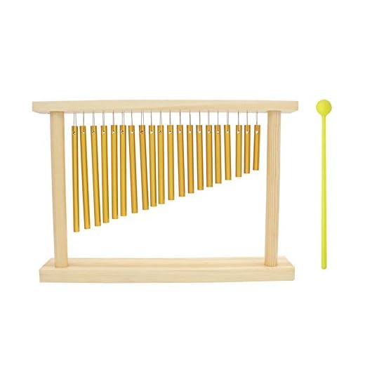Alomejor Carillones de Percusión Música de Una Sola Árbol de Carillón de Viento de Percusión con 20 Tonos Diferentes Soporte