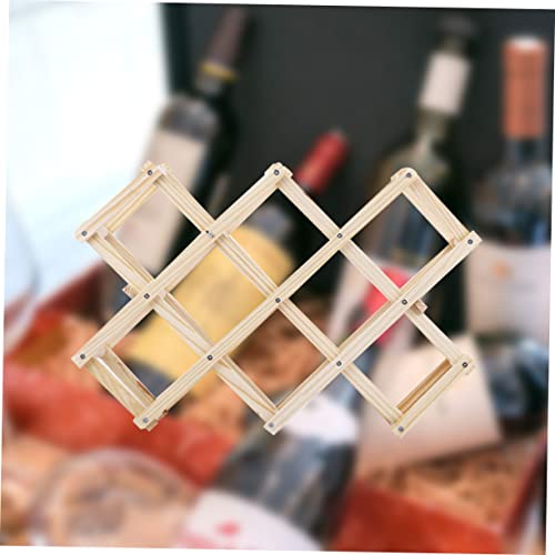 Soporte para botellas de vino de madera beige miniatura 7