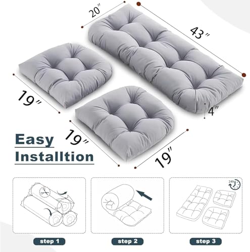 Cojines de repuesto para muebles de patio en color caqui ideales para jardín y terraza 5