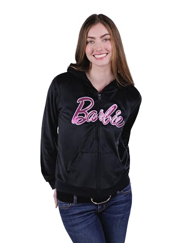 Sweat à capuche zippé Barbie en velours idéal pour l'école et le parc - 2