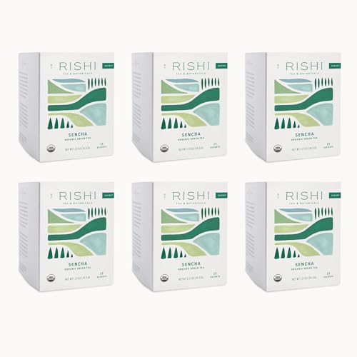 Rishi Tea Sencha Green Tea - Organic Sachet Bags, Caffeinated Japanese Green Tea, Enjoy Hot or Iced - 15 Count (Pack of 1)