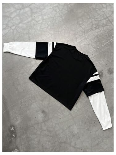 SOLY HUX Men's Letter Graphic Crewneck Sweatshirt Pullovers 2 in 1 Long Sleeve Shirts Fall Clothes2