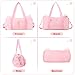 Personalized Initial Dance Bag for Girls, Small Lace Gym Sport Yoga Cheer Dance Bags Gift for Teen Girls, Cute Letter Kids Ballet Bag Zipper Toddler Travel Duffel Tote with Adjustable Straps(Pink-I)