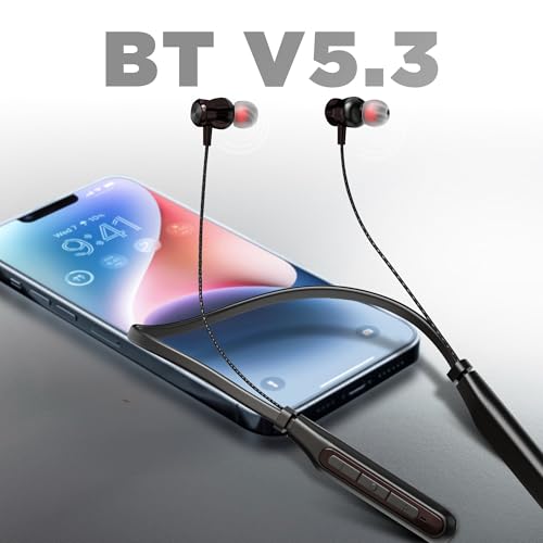 Image of Intex NeckPro Vibe Wireless Neckband Earphones with 30H Playtime | Bluetooth v5.3, AI Assistant | Magnetic Earbuds, Type-C Fast Charging | Deep Bass & HD Mic for Calling - Black
