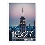 Frame Amo White 19x27 Picture or Poster Frame, 1 inch Wide Border, Smooth Finish, Acrylic Front