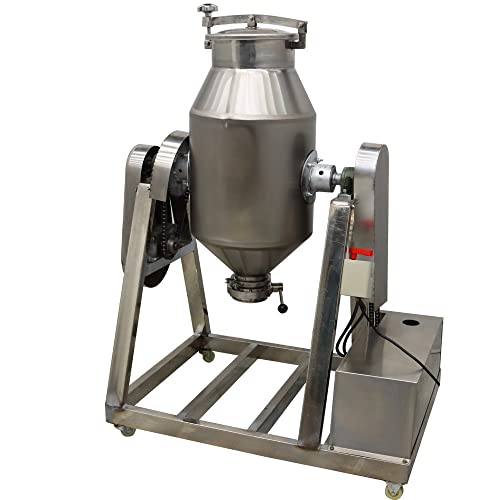 HayWHNKN 60L Dry Powder Mixer Blender Drum Particle Blender Mixing Machine 360°Rotation Metal Metallurgy Powder Blender for Feed Particle Granual 110V 3kw