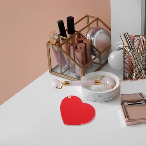 Espejo compacto de maquillaje portátil en forma de corazón miniatura 6