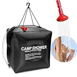 RANJIMA Solardusche Camping, 40L Tragbare Campingdusche Solar Duschsack Warmwasser Solar-Duschtasche Solar Heizung mit Duschkopf&On-Off Switchable für Reisedusche Outdoor Camping Shower Strand Reisen