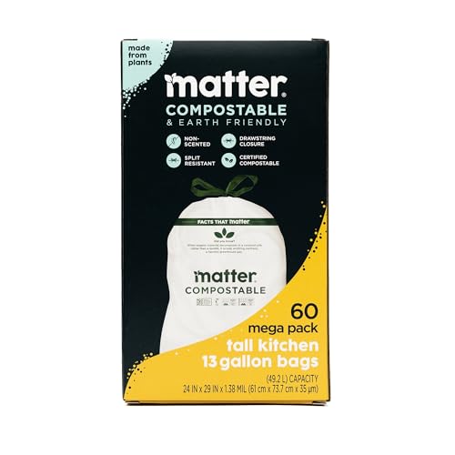 Matter Compostable 13 Gallon Kitchen Trash Bags (60 Count)