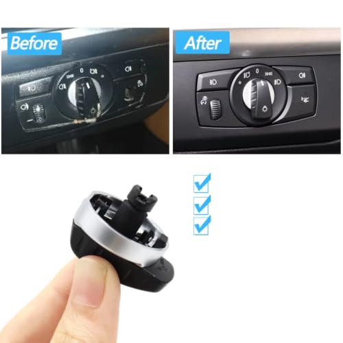 Botón interruptor luz faros coche perilla giratoria luz frontal para BMW X5 E70 2007-2013 5
