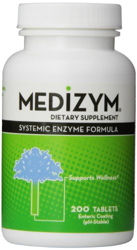 Medizym Naturally Vitamins, Systemic Enzyme, Support for Healthy Inflammation Response, Immune System & Joints with Pancreatin, Papain, Bromelain, Trypsin, Rutin - Gluten, Dairy Free, 200 Tablets