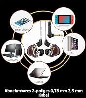 Yinyoo In Ear Monitor Kopfhörer CCZ Coffee Bean Over Ear Ohrhörer Kabelgebundener Kopfhörer mit 1DD Dynamic Driver HiFi Bass Sound für Musiker Bühne, Schlagzeuger, Workout Gym – Ansicht 5
