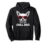 chill bro - cool dog with sunglasses gift idea gamer dogs felpa con cappuccio