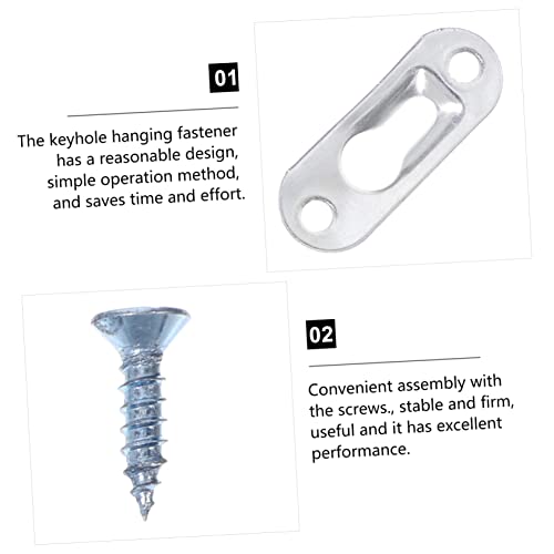 Image of KALLORY 30pcs Mirror Hooks for Picture Frames Heavy Duty Keyhole Hangers Easy Installation for Wall Mounting Artwork Cabinets Signs
