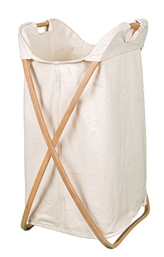BIRDROCK HOME Folding Butterfly Bamboo Hamper - Made of Natural Bamboo - Includes
