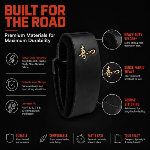 Image of Gruv Gear Fret Wrap & Guitar Mute Matt Heafy EE Edition, Fretwrap for Acoustic, Electric & Bass | String Dampener Recording, Tapping & Practice Accessory (1 Pack, Small Matt Heafy EE Edition, Fits 4