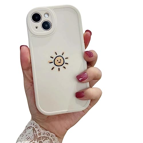 NOGRAX Cover iPhone Carino Moon Sun Soft Silicone Phone Case per iPhone 14 13 12 11 PRO Max Anti Knock Back Cover-iPhone 13,Bianco Sole