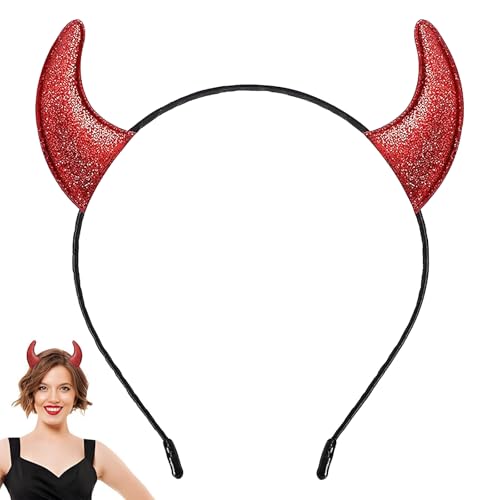 KBSICWO Serre Tete Corne Diable, Serre Tete Halloween, Diable Oreilles Bandeau pour Enfants et Adultes, Idéal pour Carnaval Halloween Jeux de Rôle