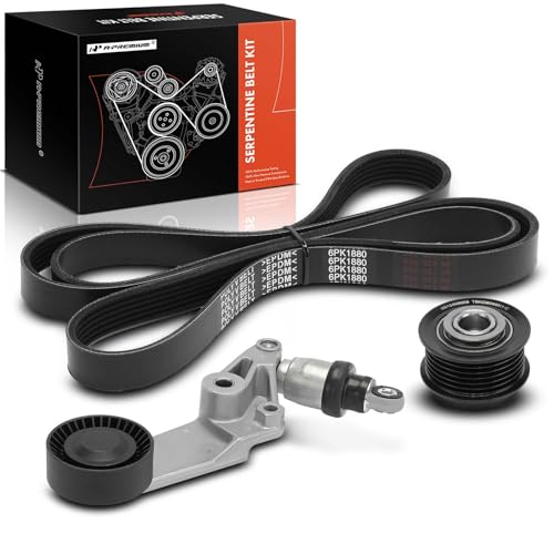 A-Premium Kit de correia de transmissão serpentina do motor com tensor e polia intermediária compatí