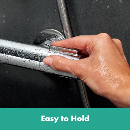 hansgrohe Ecostat Element - Wannenthermostat Aufputz, Wannenarmatur mit Sicherheitssperre (SafetyStop) bei 40° C, Thermostat für die Badewanne, Mischbatterie für 2 Verbraucher, Chrom, 13347000