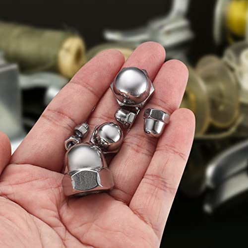165 Stk Hutmuttern hohe Form Set, M3/M4/M5/M6/M8/M10/M12 Sechskant Hutmuttern Edelstahl, mit Aufbewahrungsbox