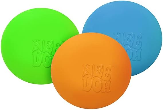 Schylling NeeDoh Teenie - Sensory Fidget Toy - 3 Mini Groovy Globs in Assorted Colors - Ages 3 to Adult (Pack of 1)