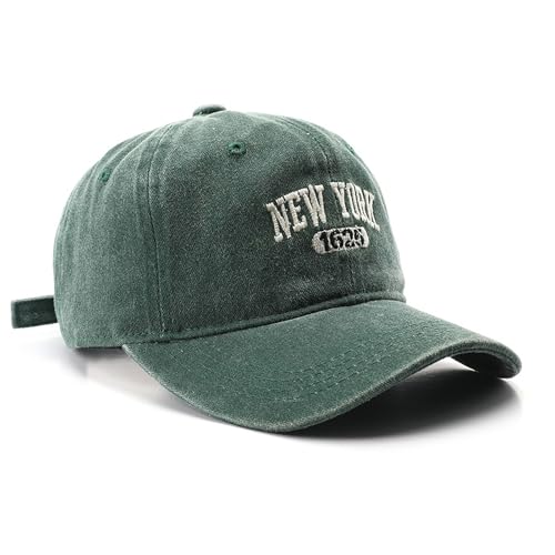 Image of New York Hat Washed Baseball Cap Unisex Sun Hat Adjustable Trucker Cap