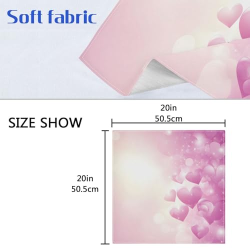 Servilletas de tela con corazones rosas pack de 6 miniatura 6